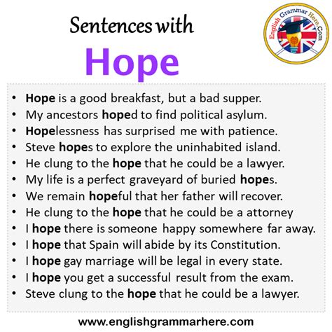 HOPE FOR THE BEST in a Sentence Examples: 21 Ways to Use .